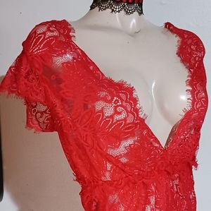 Red lace nightie